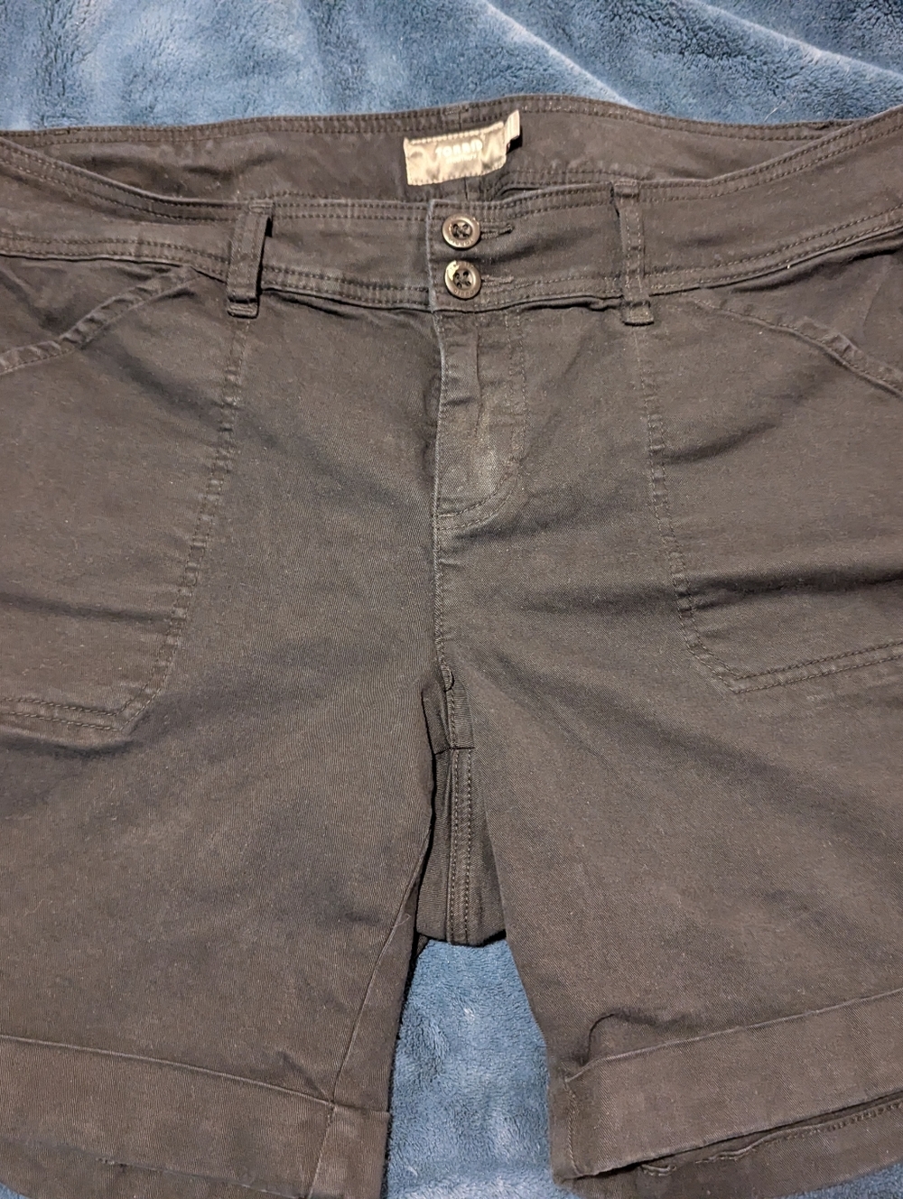 torrid Black High-Rise Button-Front Shorts